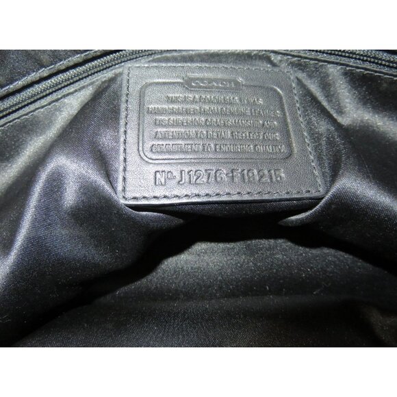 Coach 2012 Black Signature C Stitched Patent Leather Tote Kisslock Handbag - Picture 6 of 13